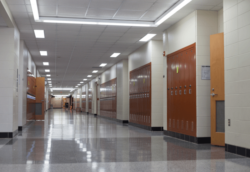 epoxy flooring in a school