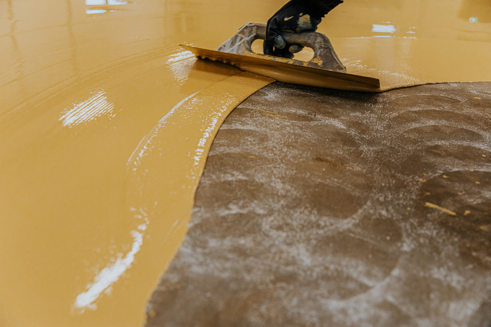 yellow epoxy flooring